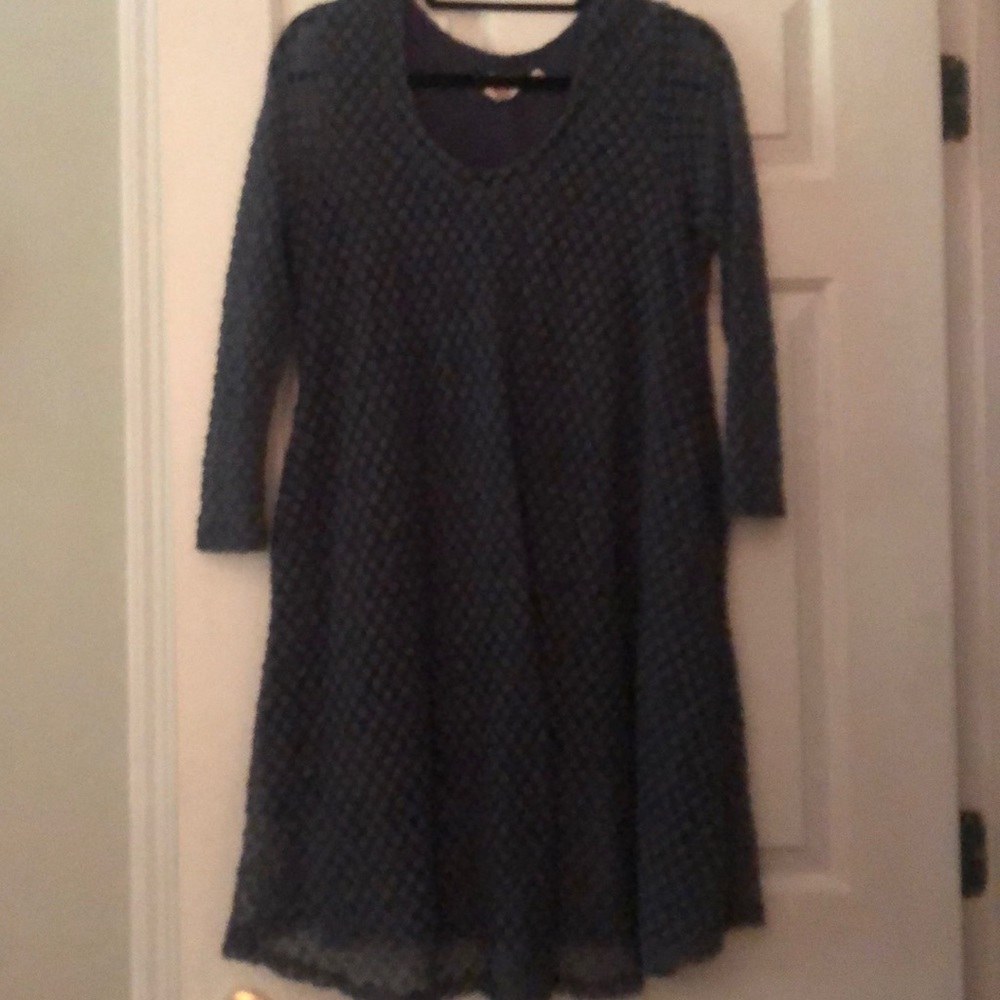 Navy blue Anthropologie dress brand Lilka